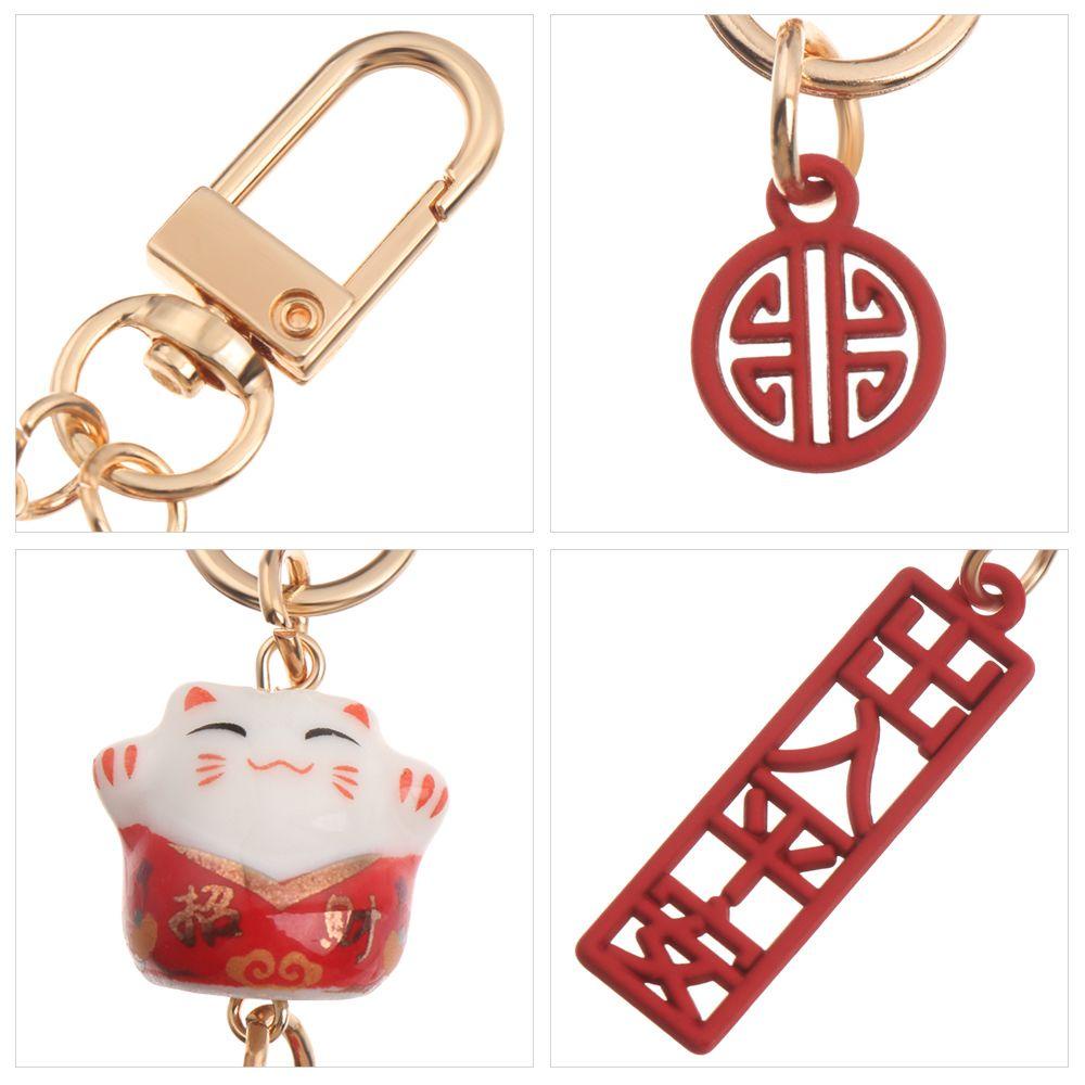 ORIENTLII Lucky Cat Keychain Couple Gift Mobile Accessories Car Bag Pendant Fortune Cat