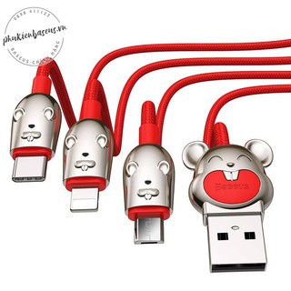 Cáp sạc Chuột 3 đầu siêu bền Baseus Three Mouse 3-in-1 Cable