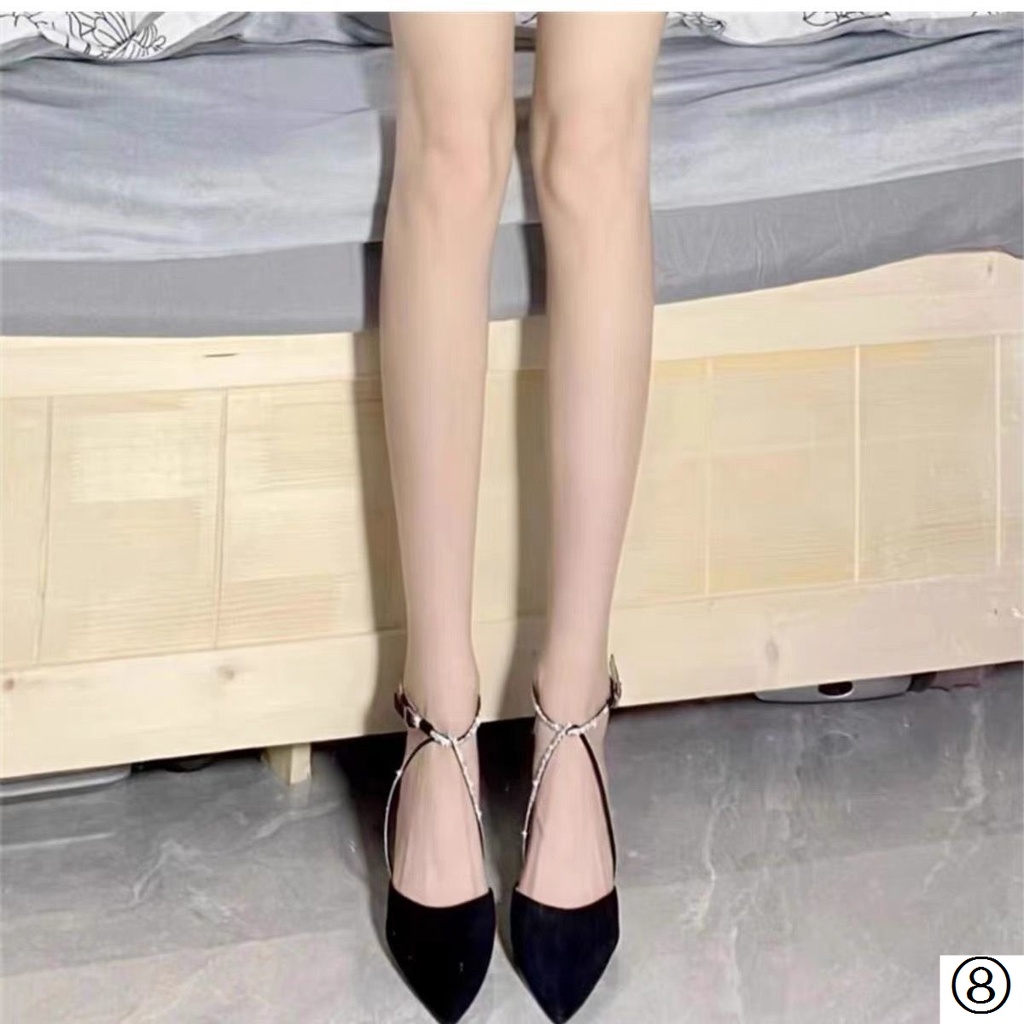 Giày Cao Gót Mũi Nhọn Đính Đá Pha Lê Thời Trang Xuân Hè Mới 2022