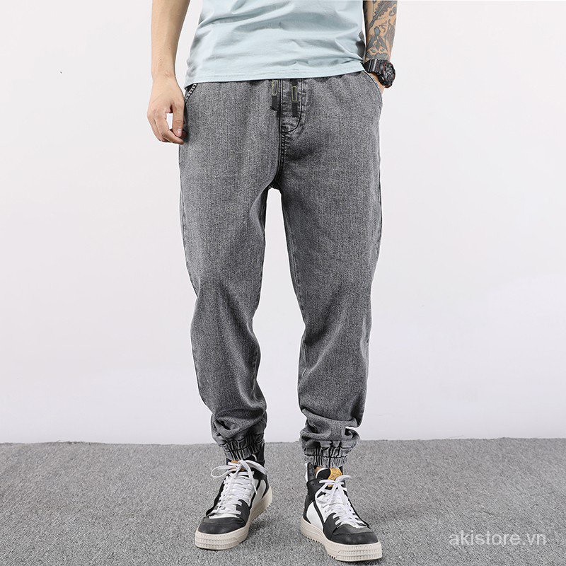 S-5XL Bigsize 100kg  Quần jean jogger đường phố vải jean co giãn thời trang cho nam