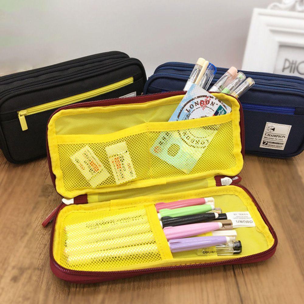 PISTA Túi Đựng Bút Bằng Vải Canvas Thiết Kế Dễ Thương Tiện Dụng Cho Học Sinh