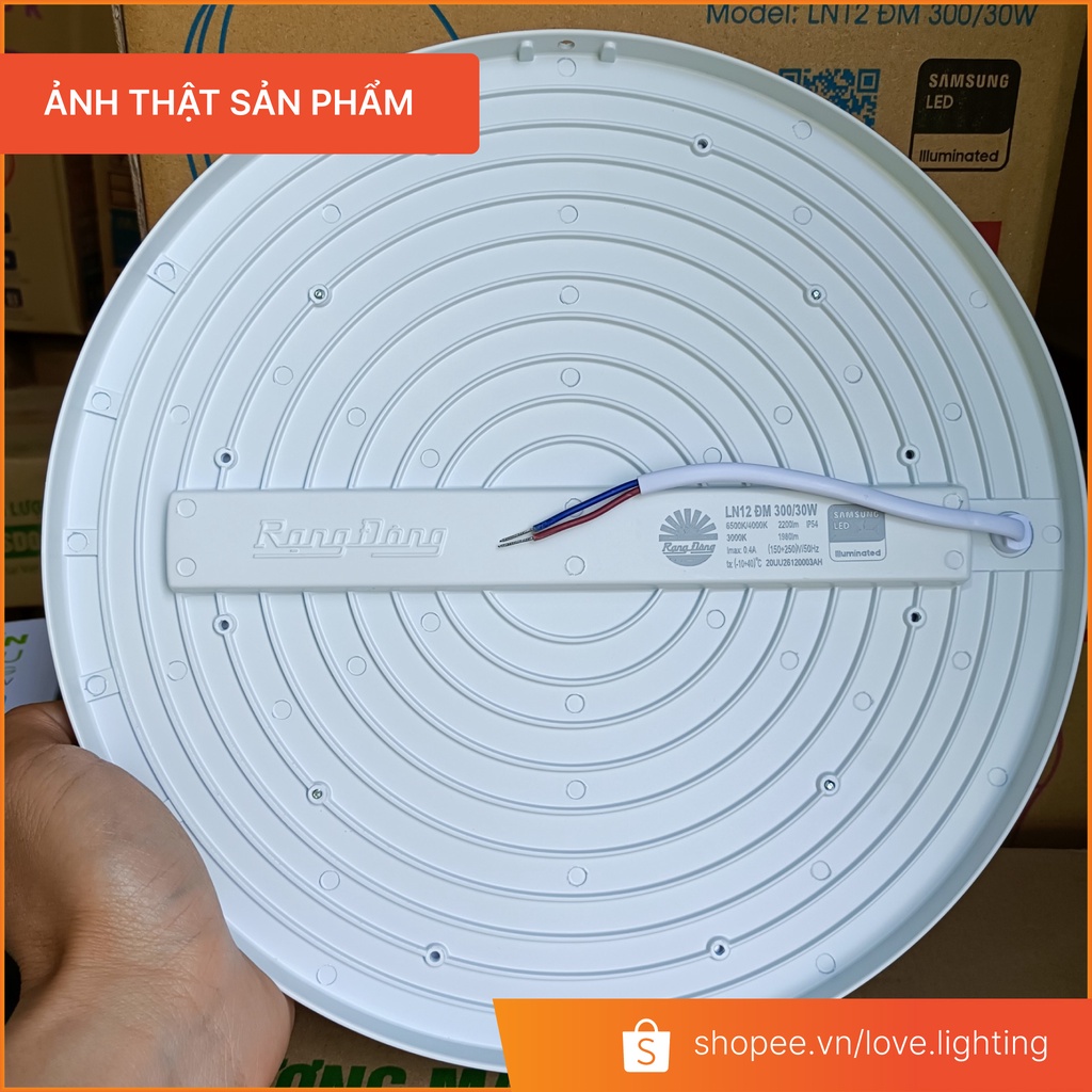 Đèn ốp trần TRÒN đế nhôm đổi 3 màu công suất 15w 22w 30w tràn viền LN12
