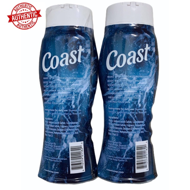 [HÀNG MỸ- MẪU MỚI] Sữa tắm gội Coast hương Pacific 532ml