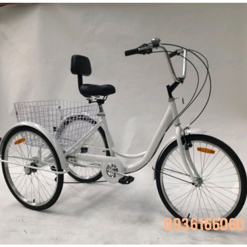 XE ĐẠP BA BÁNH CHO NGƯỜI GIÀ BẢN 24 INCH - Loại 1 khung hợp kim thép bền