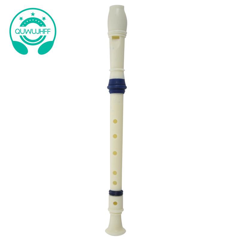 Music Instrument 6 Holes Soprano Flute Recorder White Blue