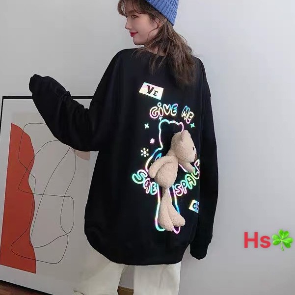Áo sweater chữ "Give Me" ở sau lưng -Tặng kèm Gấu Bông-Sweater ulzzang nữ nỉ form rộng -HươngSu (PVN759) | BigBuy360 - bigbuy360.vn