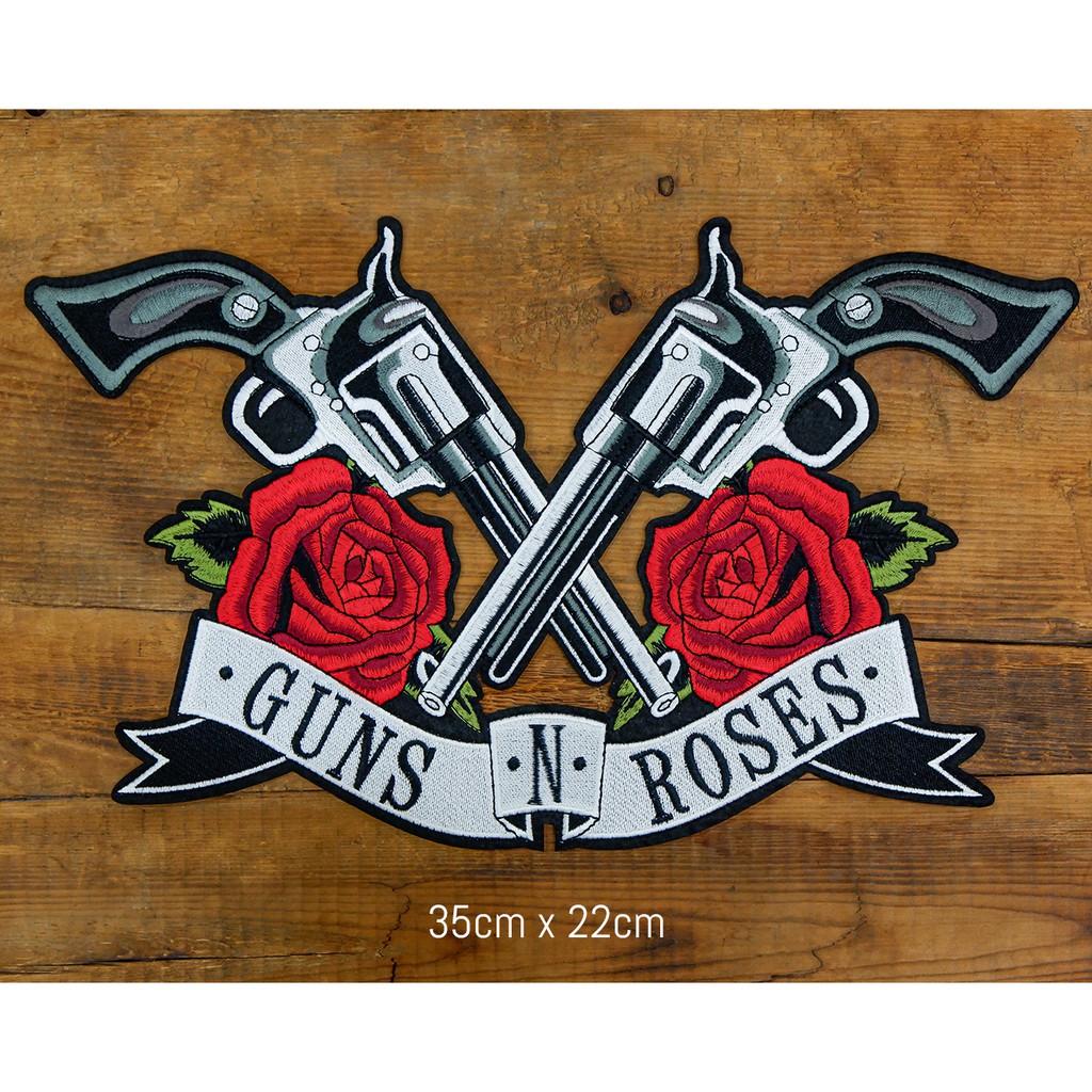 Sticker/Patch vải mẫu lớn Gns n roses dùng ủi/là trang trí cho quần áo Jeans, mũ nón, phụ kiện, túi xách, balo ...v