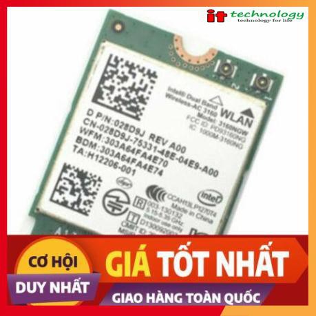 Card Wifi Bluetooth 4.0 NGFF Intel AC 3160 3160ngw cho Dell tốc độ cao