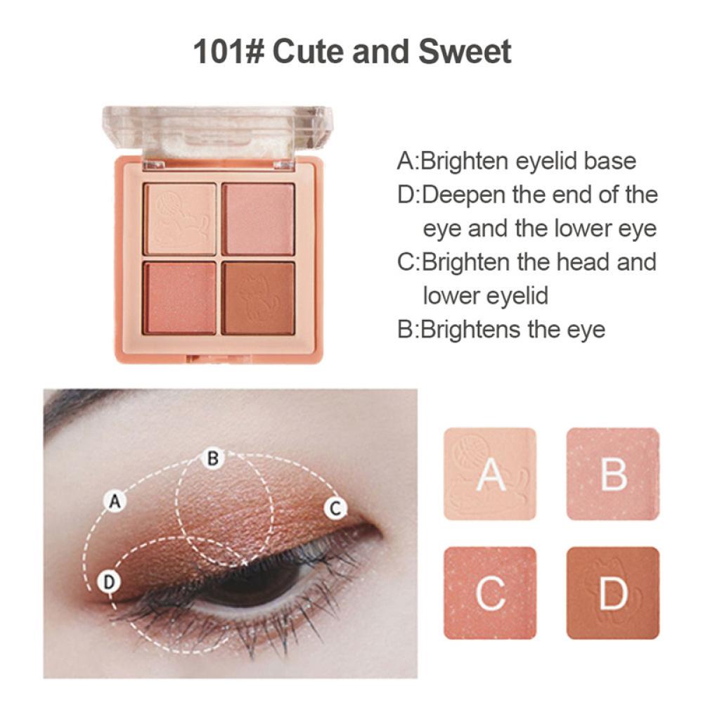 Bảng Phấn Mắt Trang Điểm 4 Màu Nhũ Và Lì T5X6
