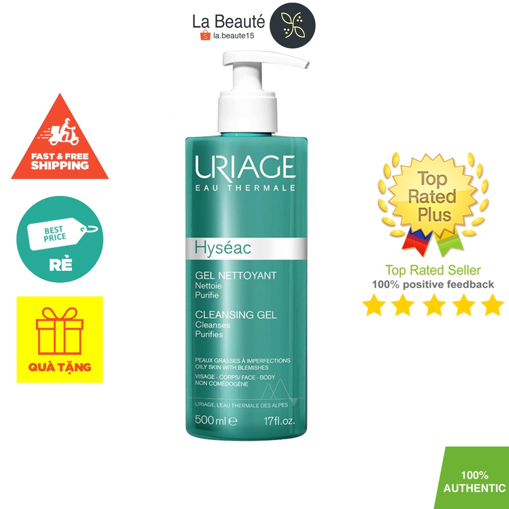 Uriage Hyséac Gel Nettoyant - Sữa Rửa Mặt Cho Da Mụn Dầu [Nhiều Loại Dung Tích]