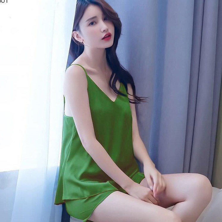 ĐỒ BỘ NGỦ THUN LẠNH DÂY NHUYỄN NHỎ PHỐI REN SEXY FREE SIZE 45-60KG TÙY CHIỀU CAO