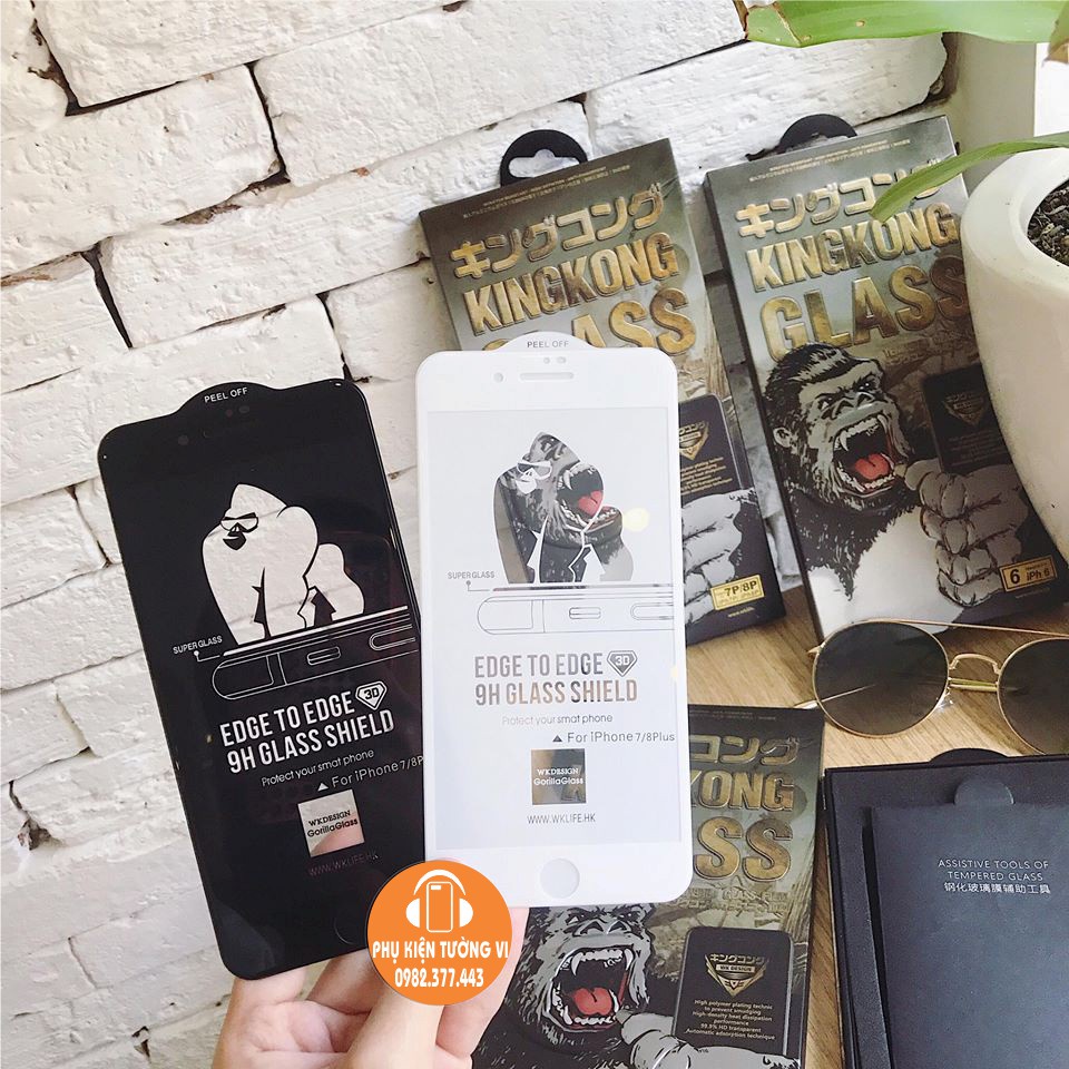 Kính cường lực iphone King Kong Full màn cho 6/6s/6p/6sp/7/7p/8/8p/x/xs/xsmax/xr/11/11pro/11promax/12/12promax/13