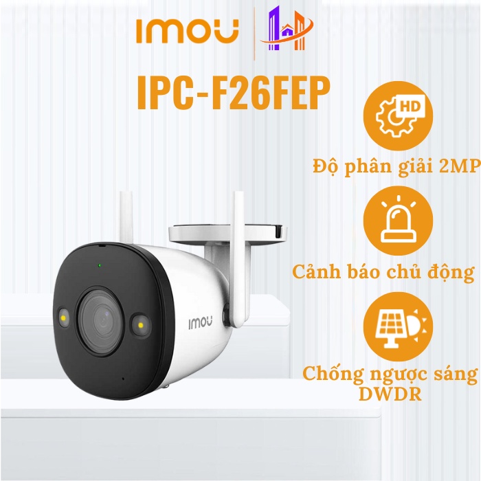 [CHÍNH HÃNG] Camera WIFI ngoài trời IMOU F26FEP 2MP, Có màu ban đêm, Tích hợp còi đèn báo động, Chuẩn chống nước IP67