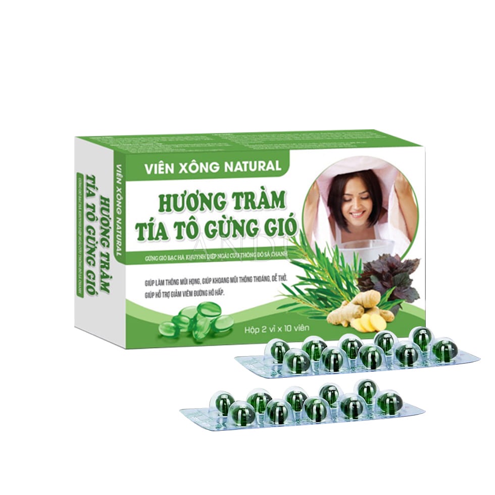 Viên Xông Thảo Dược Natural Hương Tràm, Xông Mũi Và Giải Cảm Hiệu Quả