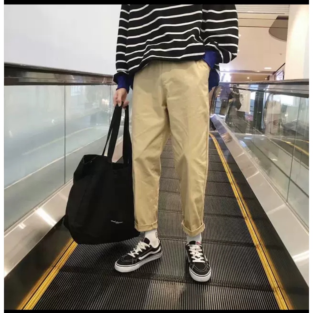 BIGSIZE 40-110KG Quần Baggy Kaki Nam Nữ unisex Sói Store cạp chun ống rộng phong cách năng động