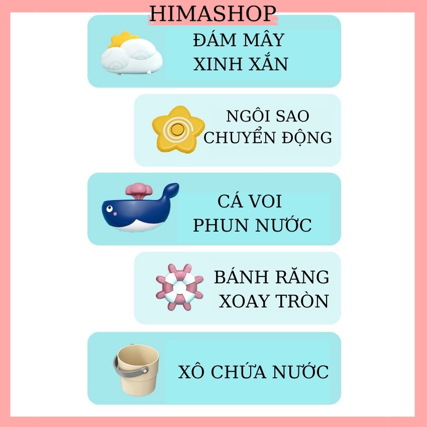 Bộ Đồ Chơi Nhà Tắm, Phòng Tắm Cho Bé Cá Voi Phun Nước HIMASHOP H029