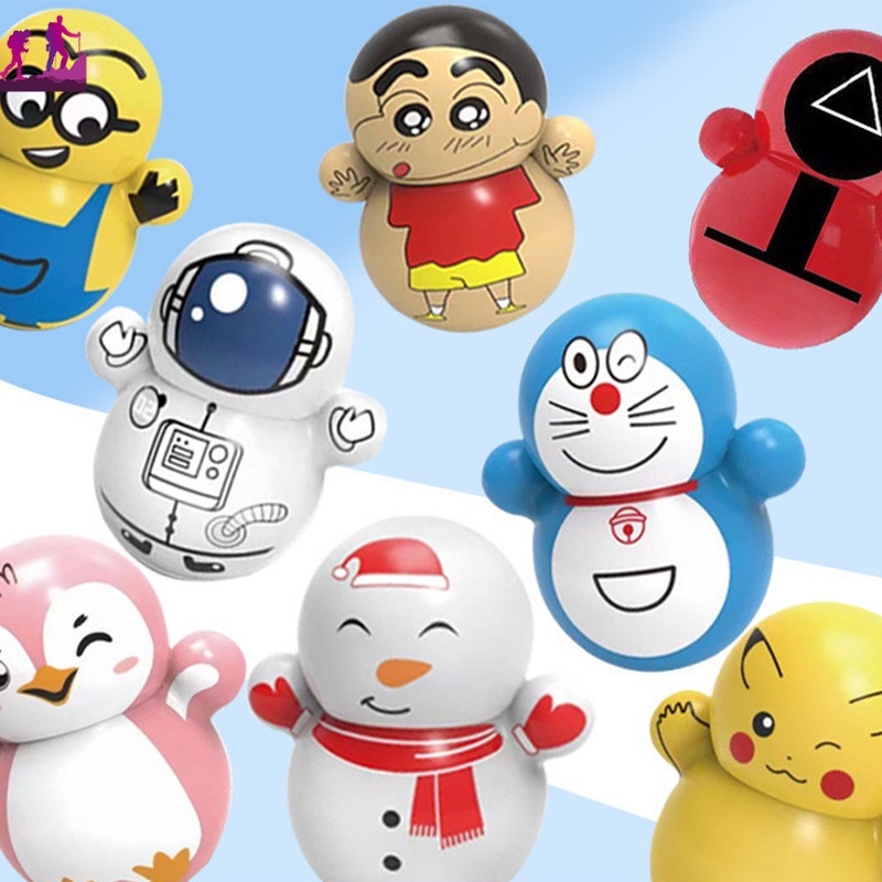 Lật đật squid game mini, đồ chơi lật đật mini doraemon cho bé cute dễ thương giá rẻ