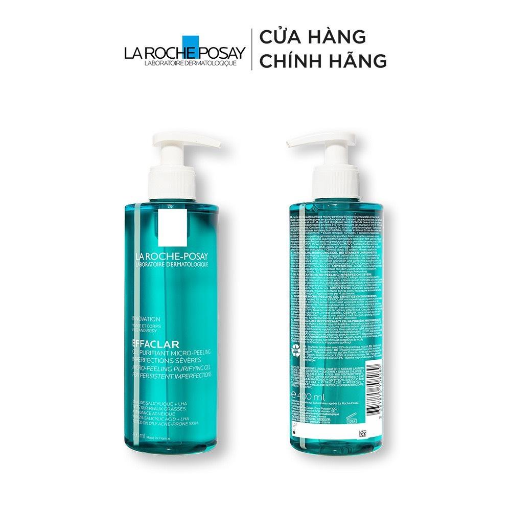 Gel rửa mặt và tắm La Roche-Posay Effaclar Micro-Peeling Purifying Gel  400ml bản Pháp