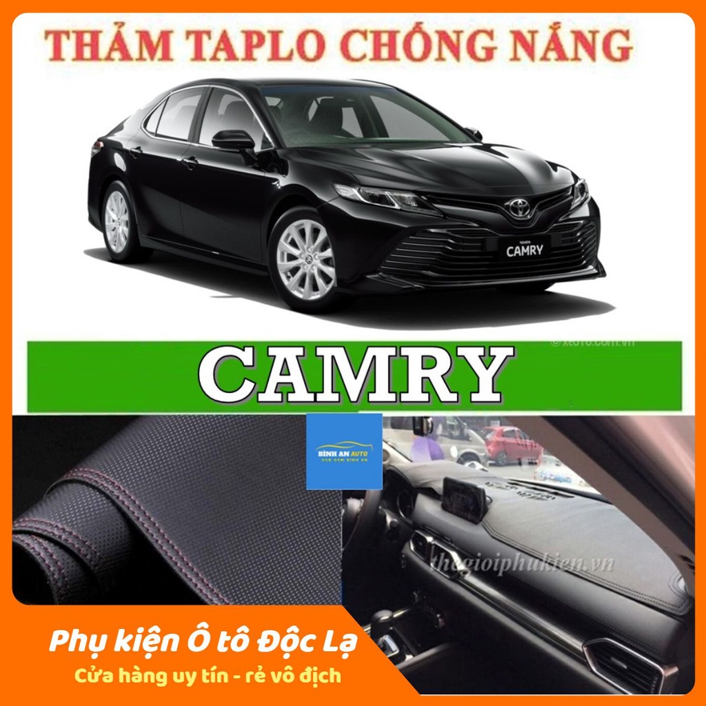 Thảm taplo Toyota Camry 2012 - 2021 vân Cacbon 3 lớp cao cấp, chống nóng, bảo vệ ô tô hiệu quả