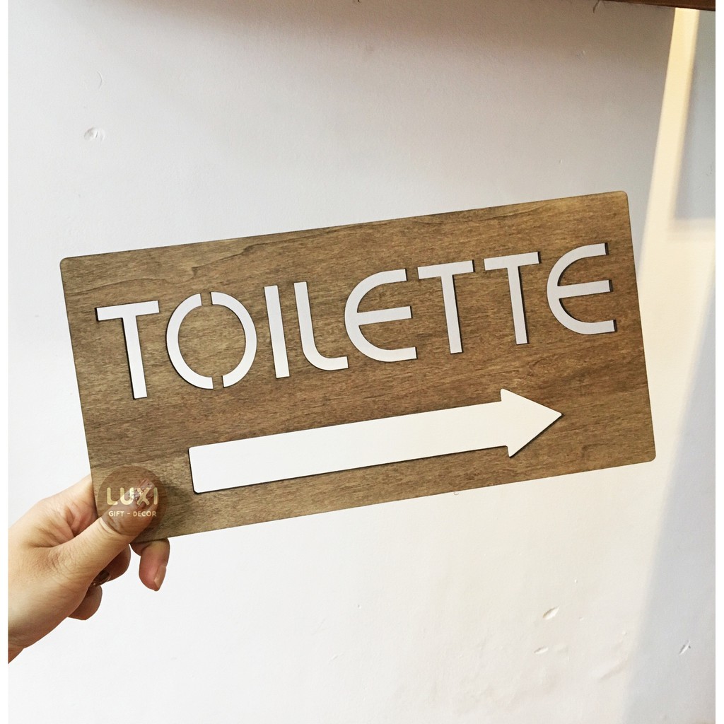 Bảng gỗ Toilet 1 mặt 03 hướng phải