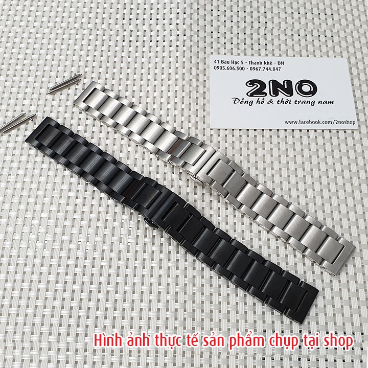 Dây đồng hồ nam inox khóa bướm 2 nút bấm, dây đồng hồ cho đồng hồ thông minh D1912