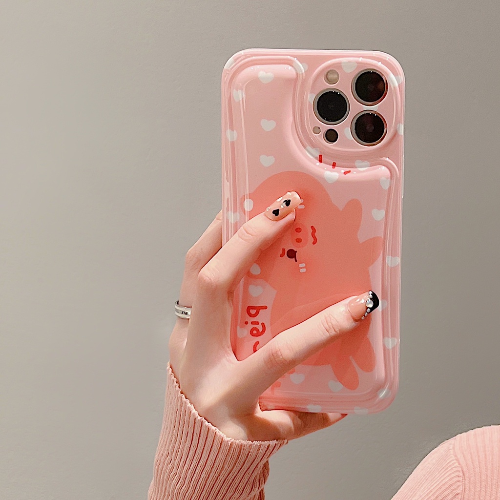 Ốp Điện Thoại Tpu Dẻo Họa Tiết Hoạt Hình Chú Heo Hồng Dễ Thương Kèm Giá Đỡ Chống Rơi Cho iPhone 11 12 13 Pro XS Max XR