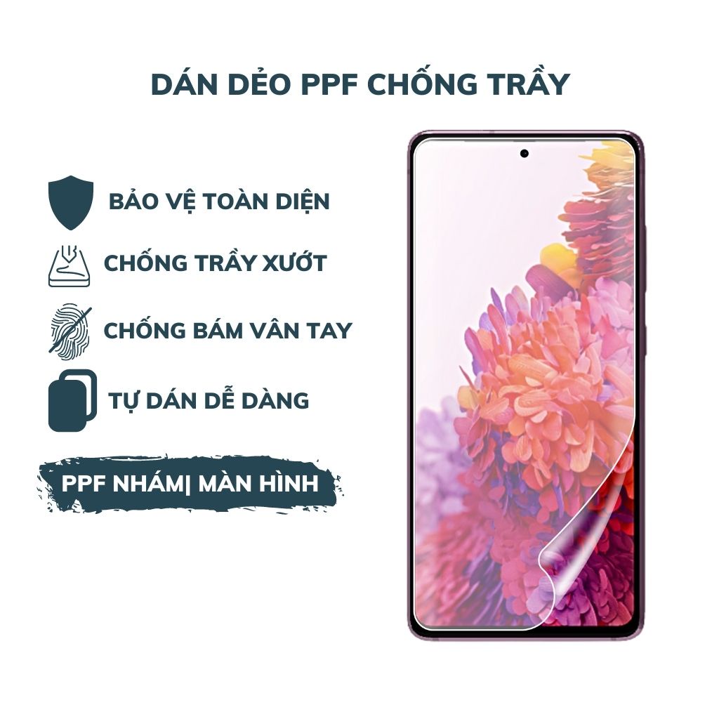 Samsung S20 FE_Dán dẻo PPF trong suốt bảo vệ màn hình, chống trày xướt
