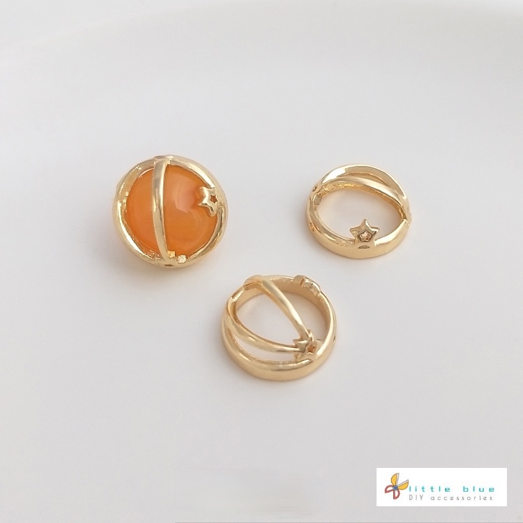 Bộ Giá Đỡ Nhẫn Bằng Đồng 14k Hình Bán Nguyệt Màu Vàng Kim Chất Lượng Cao