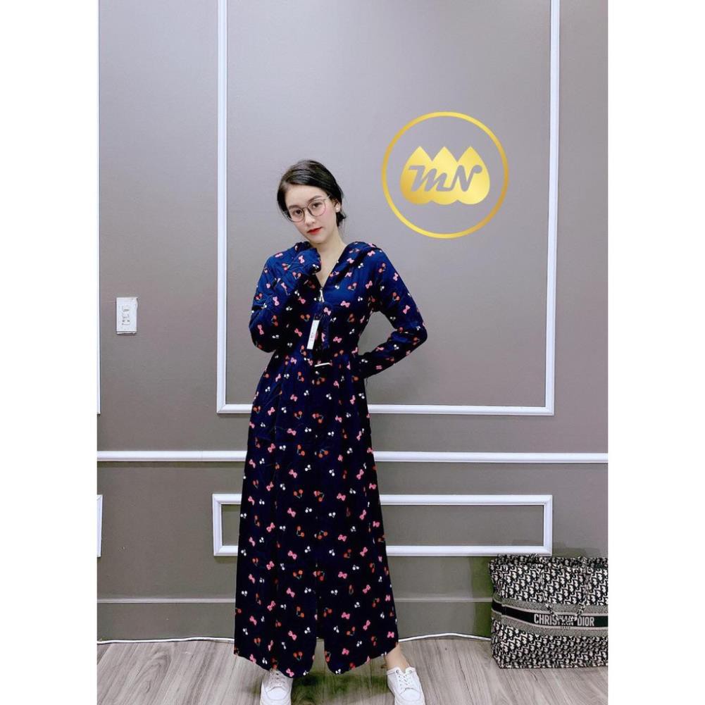 Áo chống nắng toàn thân nữ vải lanh vải bò Jean 2 lớp 3 lớp dài kín chân - Ao chong nang nu toan tha