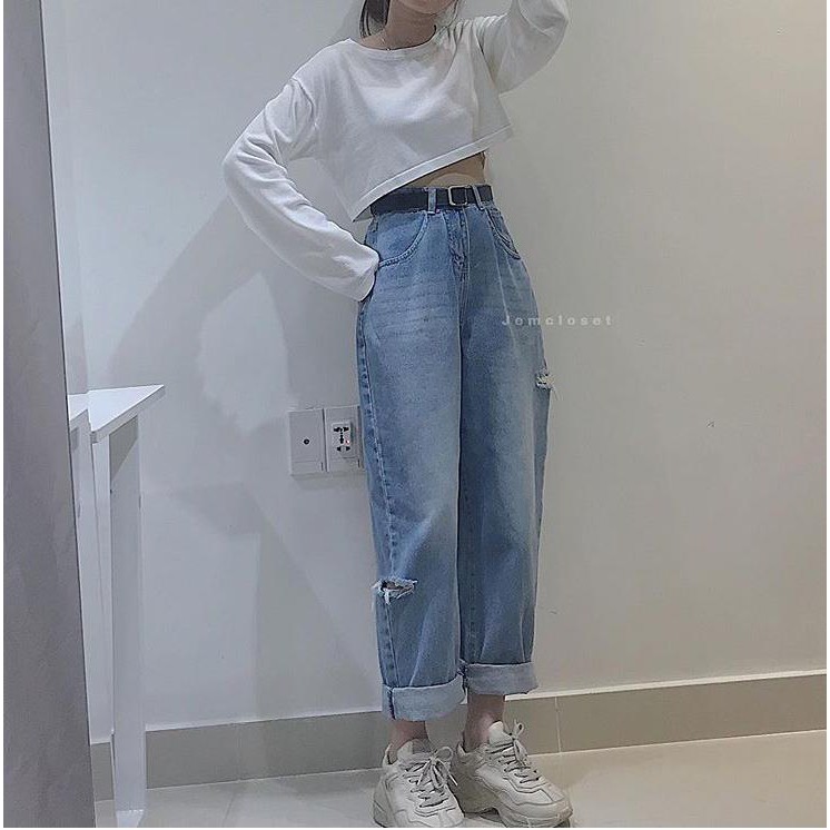 [ VÒNG ĐỜI CỨ TRÔI!!! ] QUẦN JEAN ỐNG RỘNG NƯ CAO CẤP NITI QC RÁCH 2 BE LỆCH CỰC HOT HIT