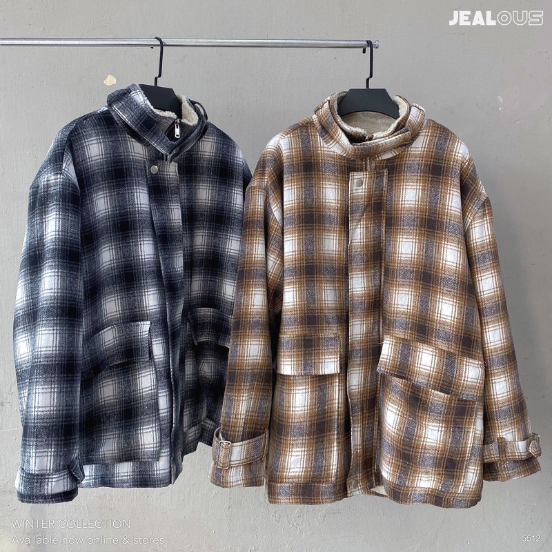 Áo jacket kẻ lót lông MRC 5512 | BigBuy360 - bigbuy360.vn