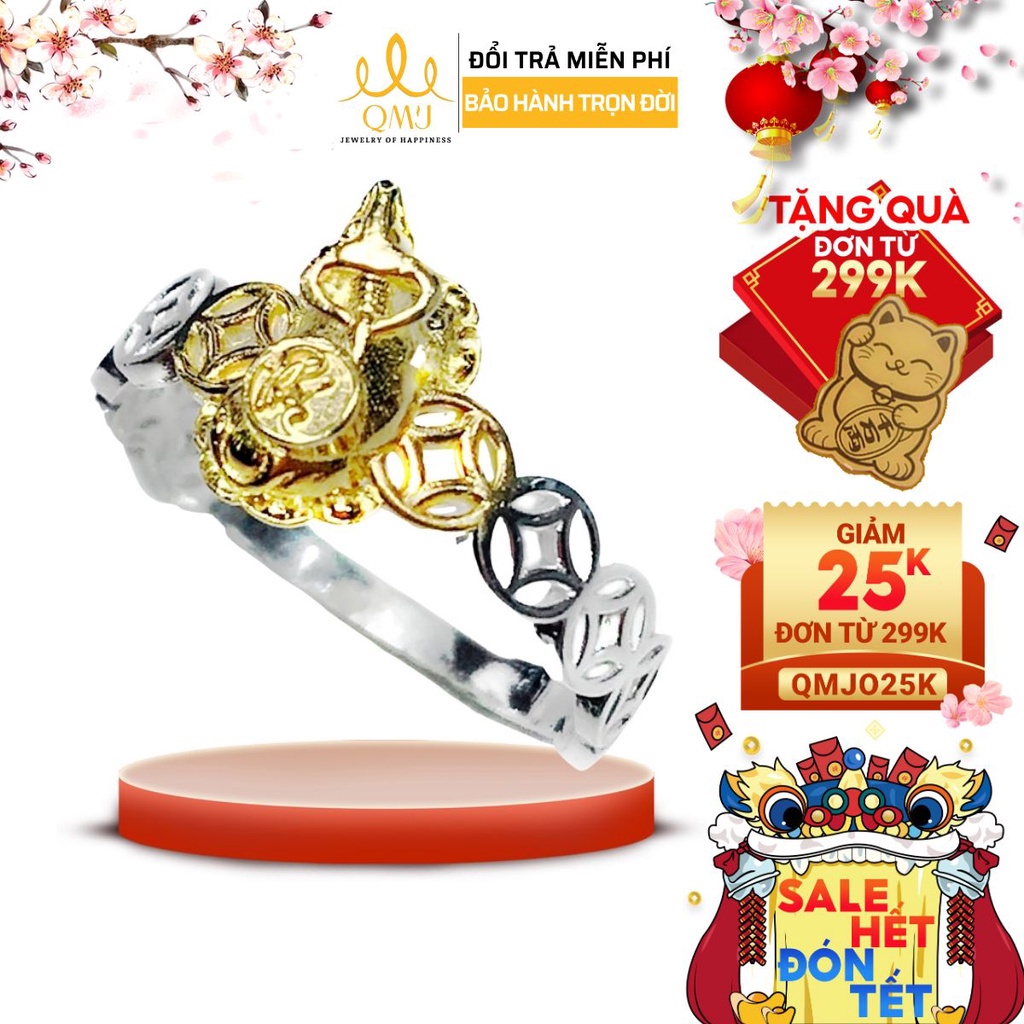 QMJ Nhẫn bạc Trâu vàng Tân Sửu Q268