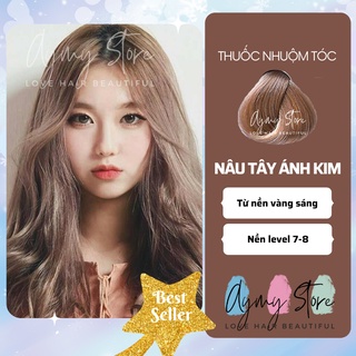 Thuốc Nhuộm Tóc NÂU TÂY ÁNH KIM - NÂU ÁNH KIM  không tẩy tại nhà chính hãng AYMY