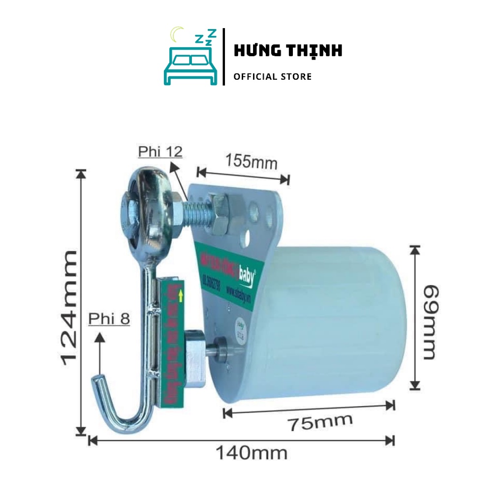 Máy đưa võng tự động sbaby SH20 AH01 cho bé chính hãng