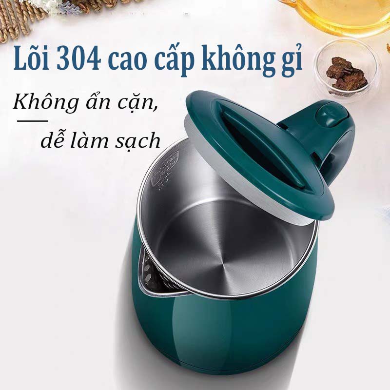 Ấm Siêu Tốc Giữ Nhiệt - Ấm Đun Nước Inox 304 2in1 Đa Năng Dung Tích 1.8 Lít Công Suất 1500W Bảo Hành 6 Tháng AD66