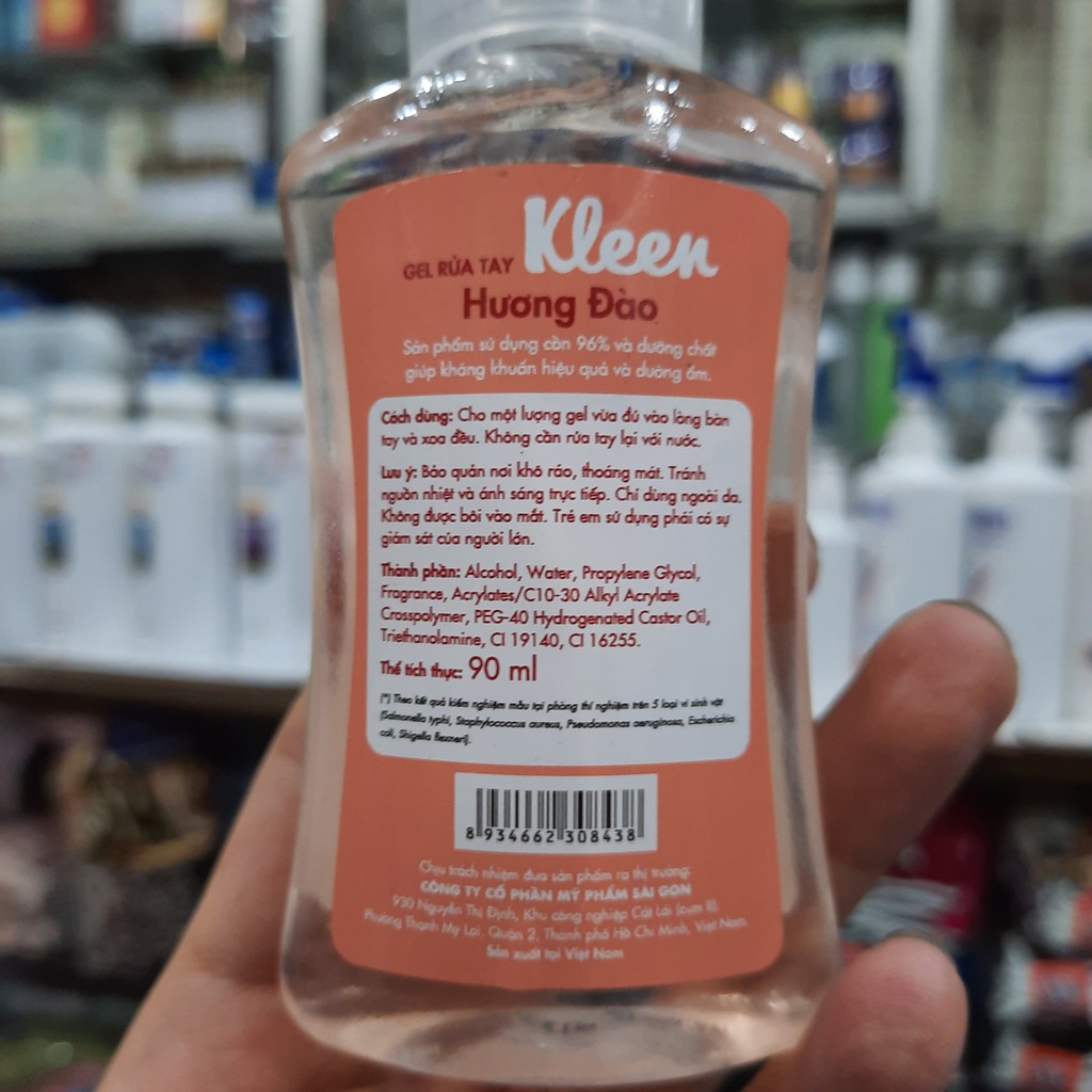 Gel rửa tay khô Kleen hương đào chai 90ml | BigBuy360 - bigbuy360.vn