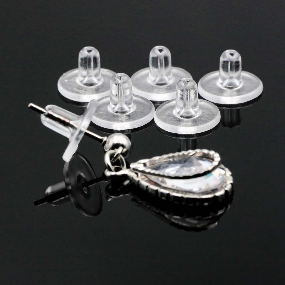 Nút Chặn Bông Tai DIY Hình Trụ Trong Suốt