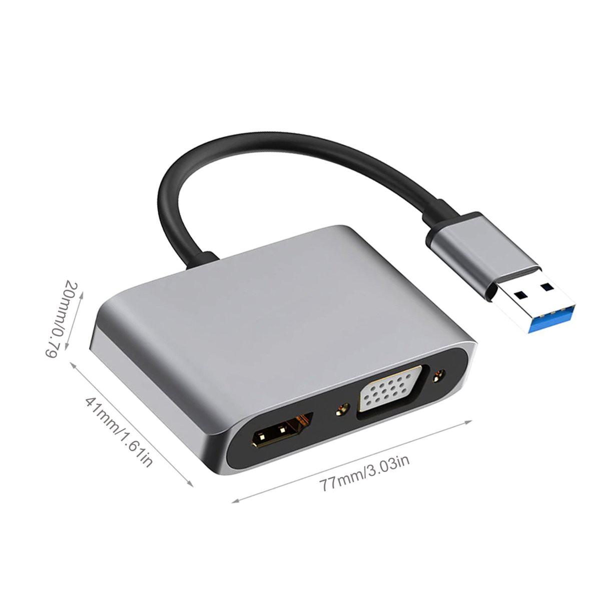 Bộ Chuyển Đổi Usb 3.0 Sang Hdmi-Compatible Vga 4k Multi-Display 3 Trong 1 | BigBuy360 - bigbuy360.vn
