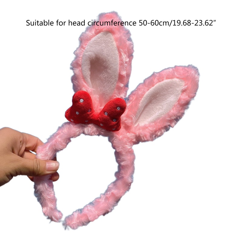 Băng Đô Tai Thỏ Hoạt Hình Thắt Nơ Xinh Xắn Dành Cho Nữ