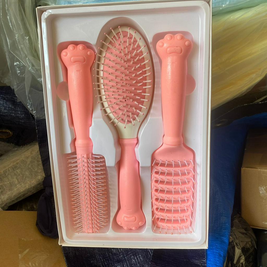 Set bộ 3 Lược gỡ tóc rối, chải tóc tạo phồng tóc, tạo kiểu tóc massage da đầu chuyên dụng nội địa trung