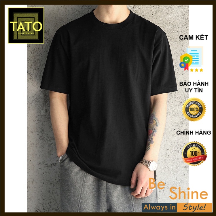 Áo Thun TAY LỠ TRƠN TATO - Áo Phông Trơn Basic Unisex Nam Nữ Form Rộng Thời Trang Hàn Quốc Ullzang