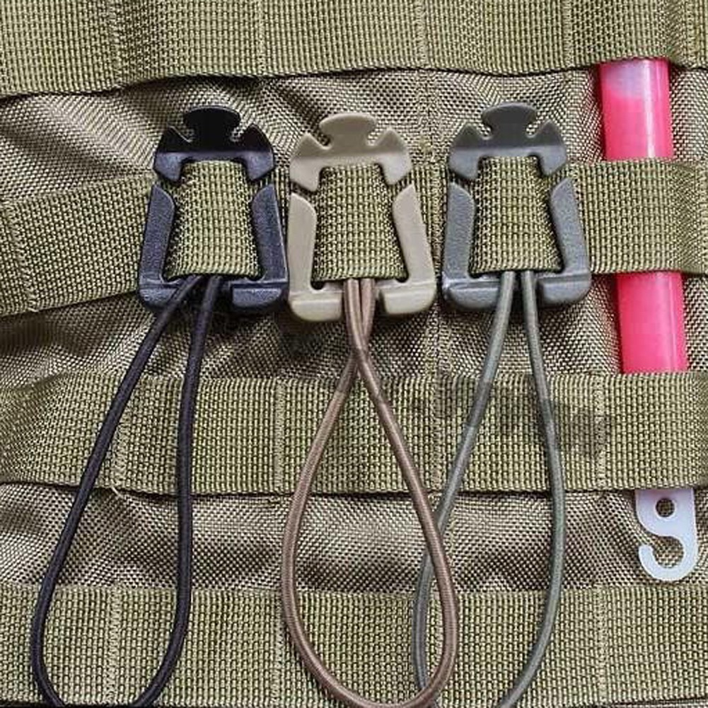 2Pcs/lot Molle Bapa Carabiner EDC Tool Elastic Rope Weing Bule