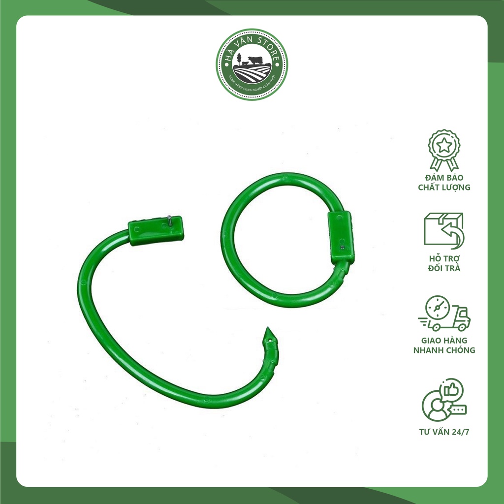 Vòng xỏ mũi bò nhựa Pakistan có chốt chất lượng tốt - Khuyên mũi cho gia súc - Hà Vân Store