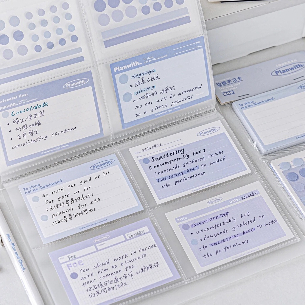 Giấy note Learning card Planwith Enhance tặng kèm sticker