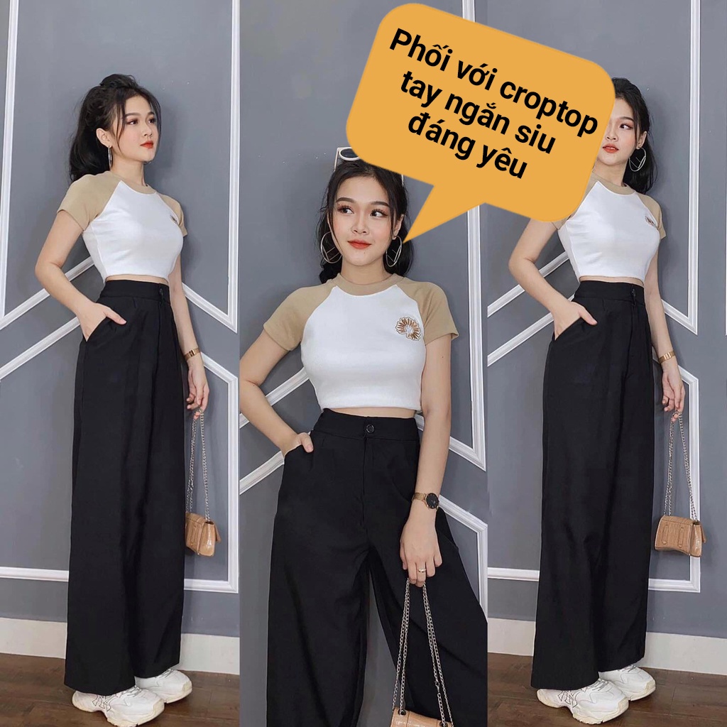 Quần tây ống suông nữ FM Style cạp cao ống rộng chất tuyết mưa xịn form chuẩn thời trang công sở 621 623