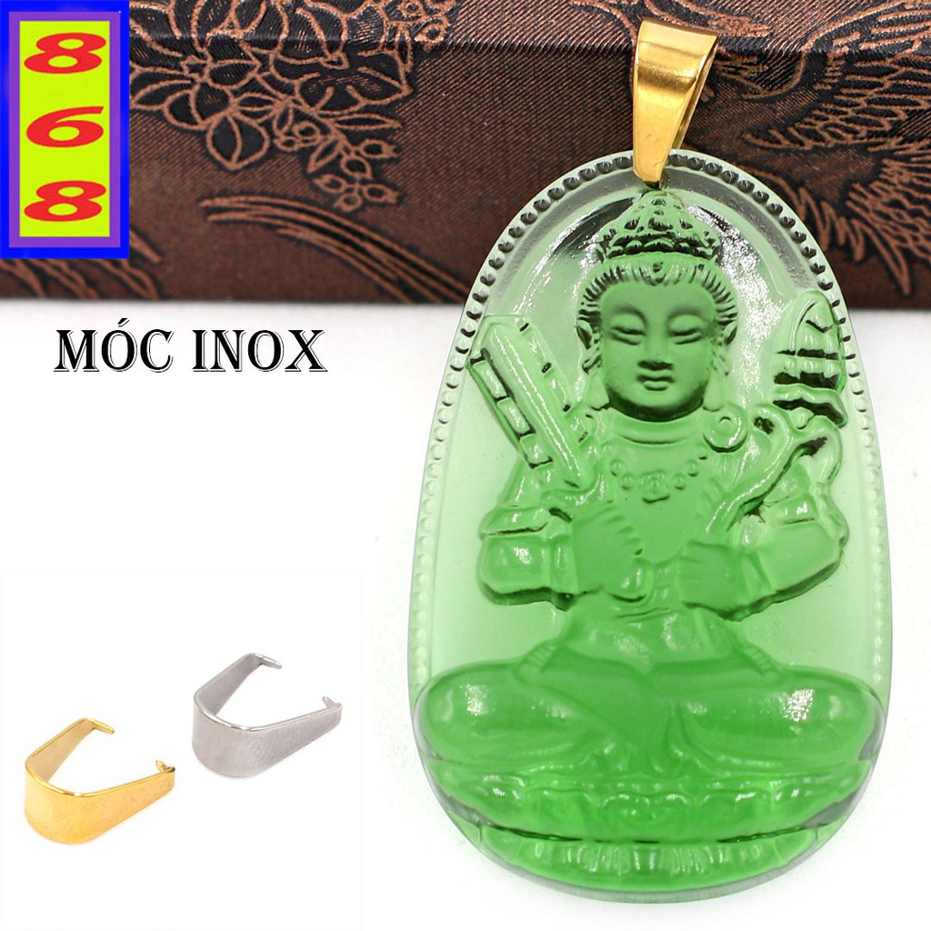 Mặt dây chuyện phật Hư Không Tạng Bồ Tát Xanh Lá 3.6cm - Phật bản mệnh tuổi Sửu, Dần - Mặt size nhỏ - Tặng kèm móc inox