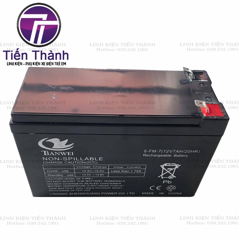 Bình AcQui 12V7AH/20HR Dành Cho Ô Tô Điện Trẻ Em