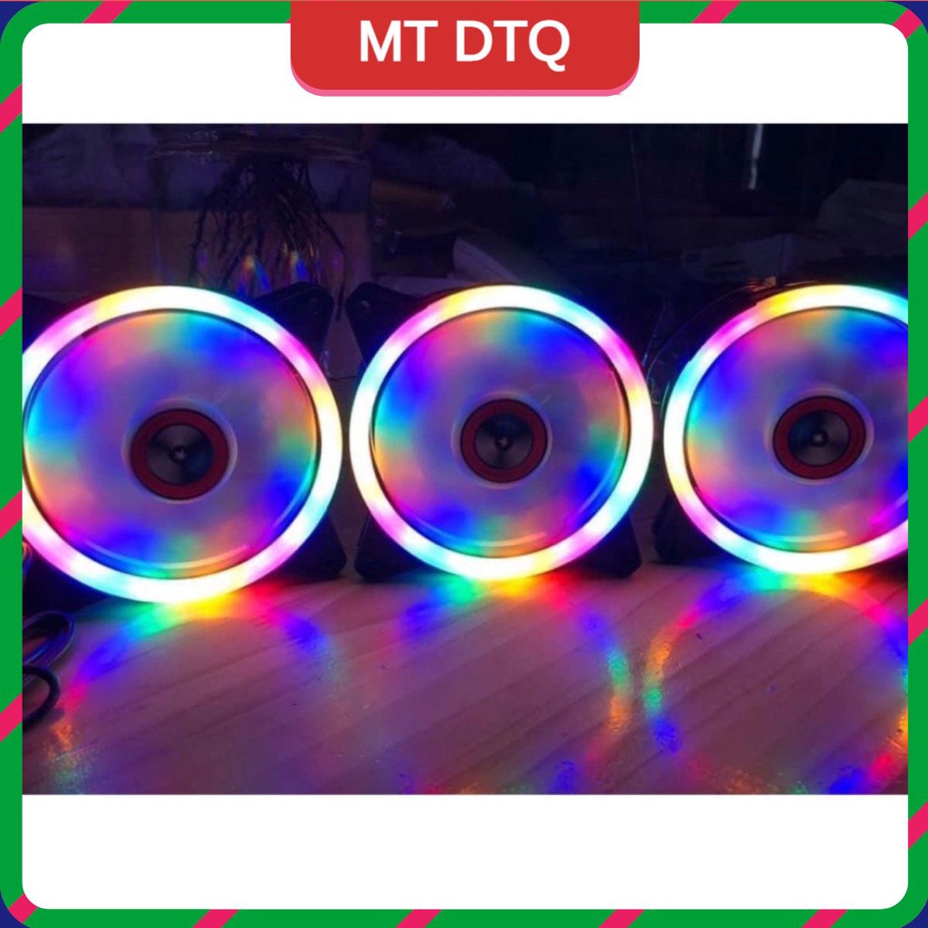 Quạt tản nhiệt Fan led RGB case 12cm hub cpu pc Coolmoon K2 - New - Hiển thị 5 màu cực đẹp sieuthipkgiare