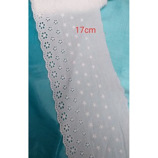 Ren thô boi thêu chân,màu trắng size 17cm.(1m6/19k)