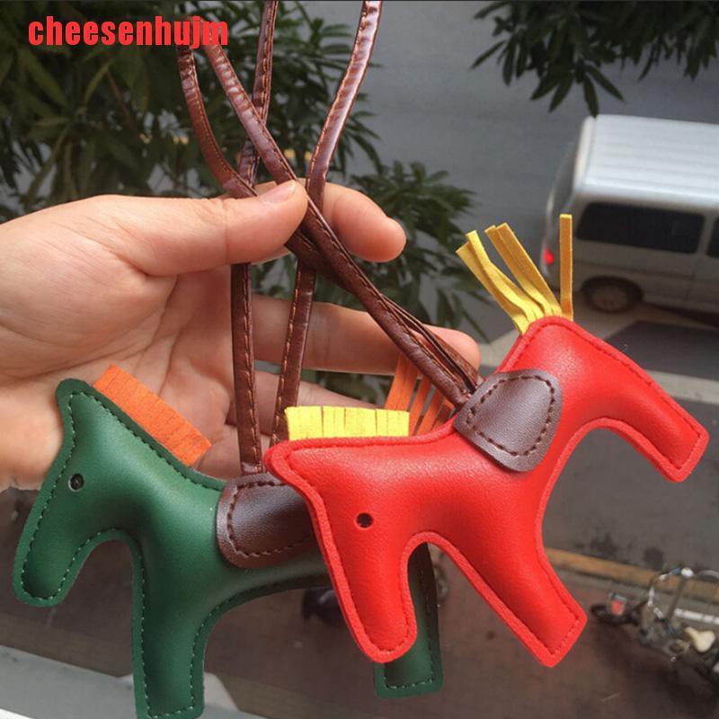 Móc Khóa Da PU Handmade Hình Ngựa Độc Đáo